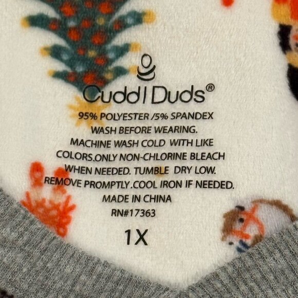 Cuddle Duds Fleece Pajamas PJ 2 Pc set Christmas Holiday Nutcracker Womens Sz 1X - Picture 7 of 11